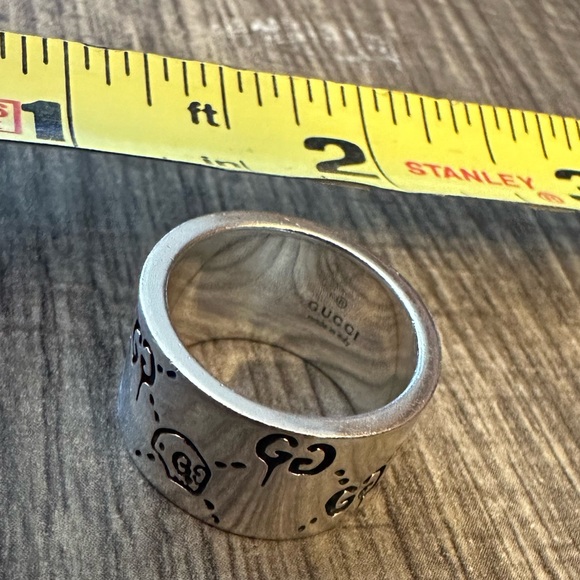 Authentic Gucci Sterling Silver Iconic Monogram Ring WERE YOU GHOSTED BY YOUR EX - Picture 7 of 15